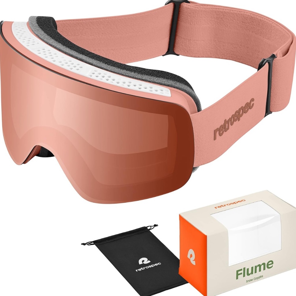 Retrospec ski goggles Flume matte peach/rose quartz
